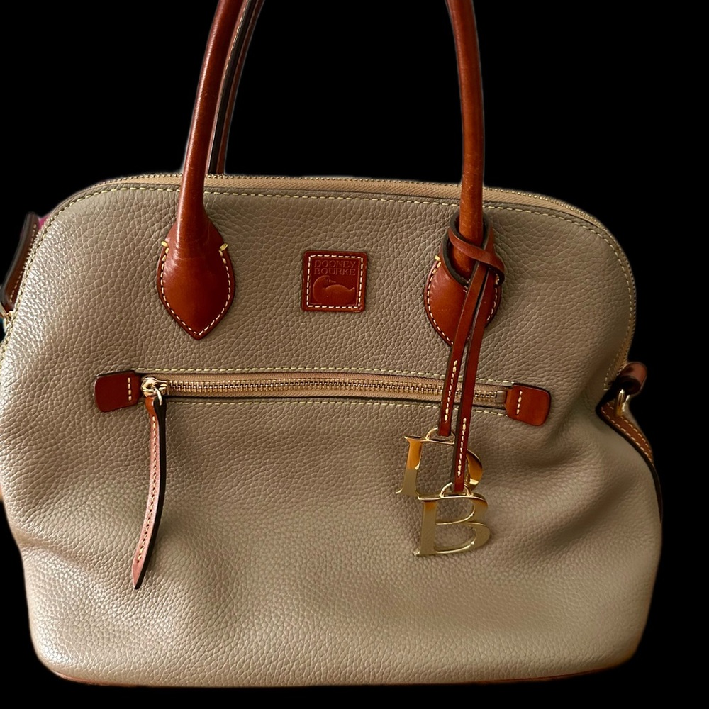 Dooney & Bourke Beige and Brown Satchel